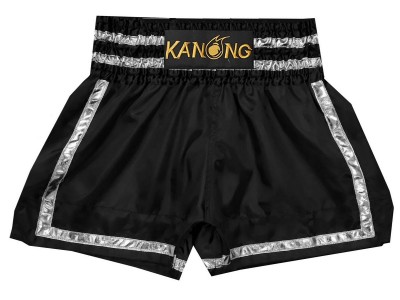 Kanong Muay Thai Boks Shorts : KNS-140-Zwart-Zilver